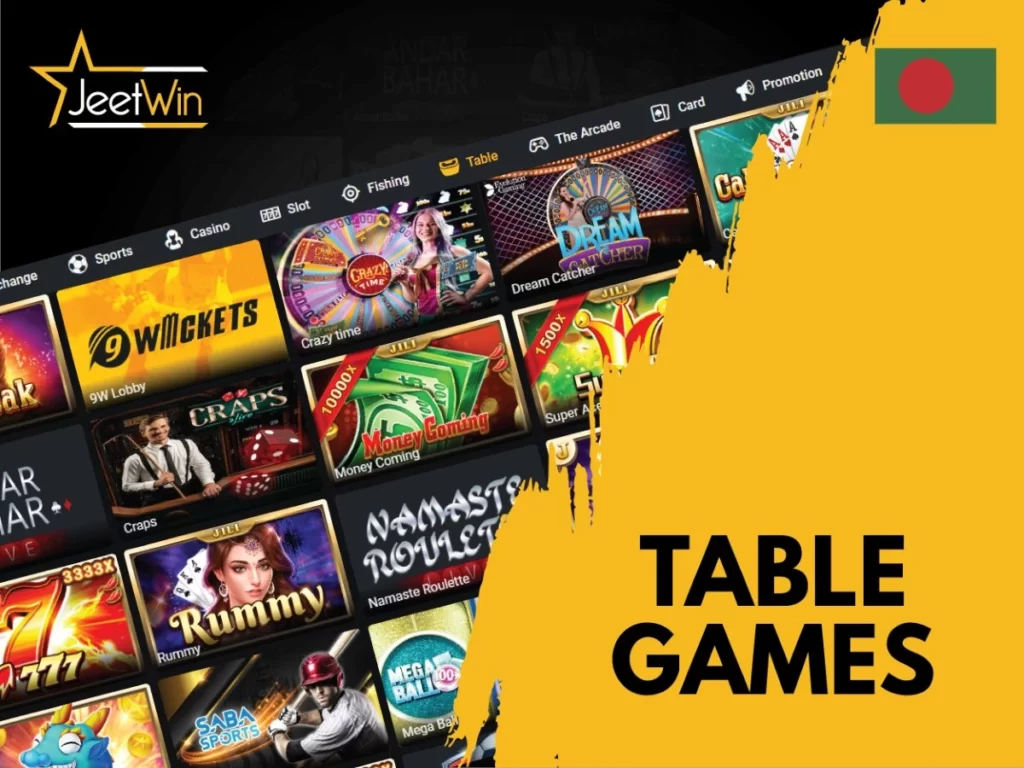 Jeetwin online casino table games